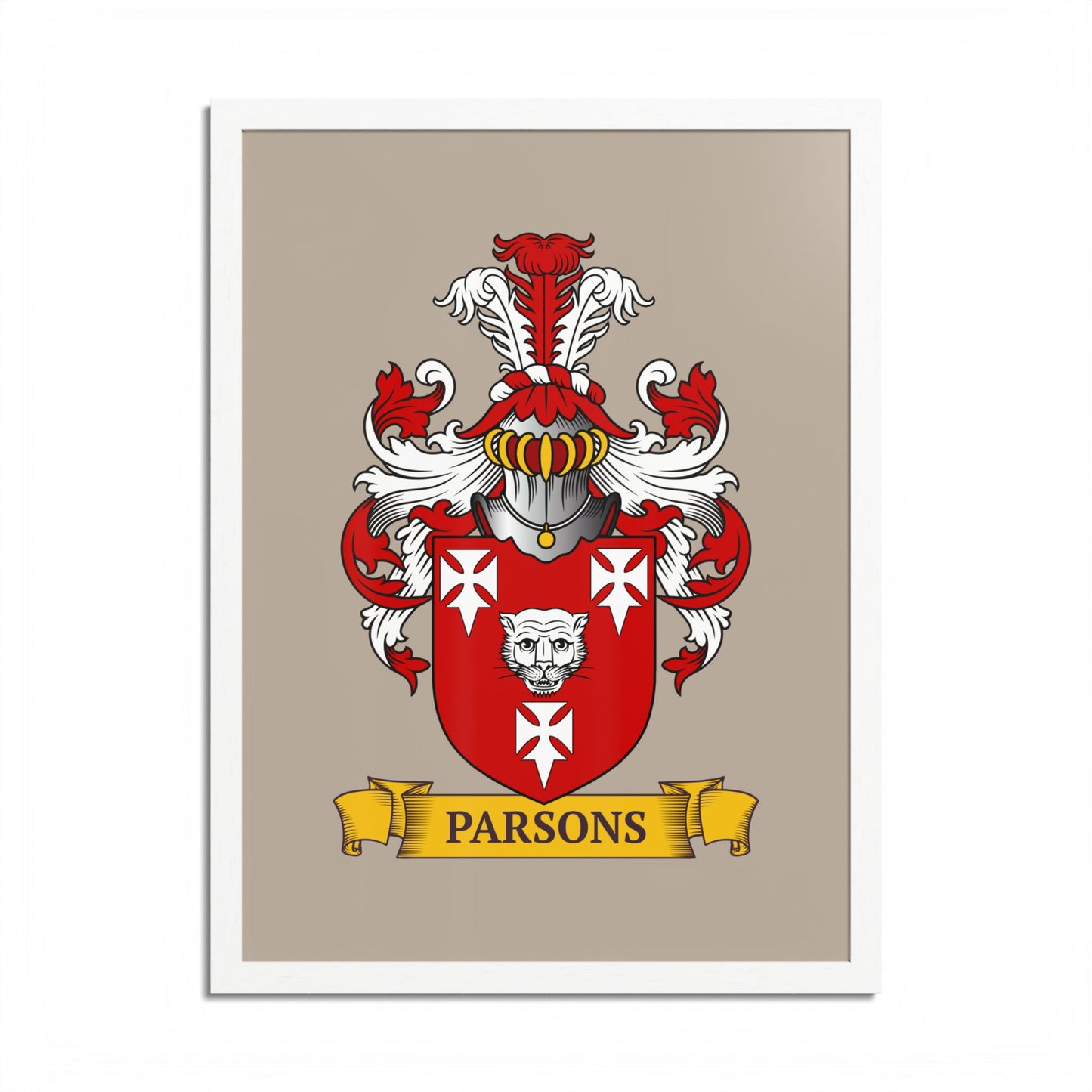LIGHT MOCHA || Personalized Family Crest Print