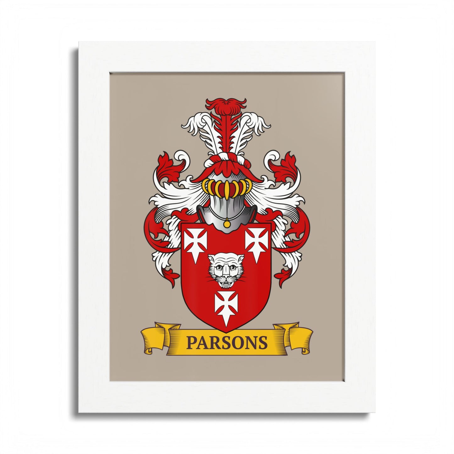 LIGHT MOCHA || Personalized Family Crest Print