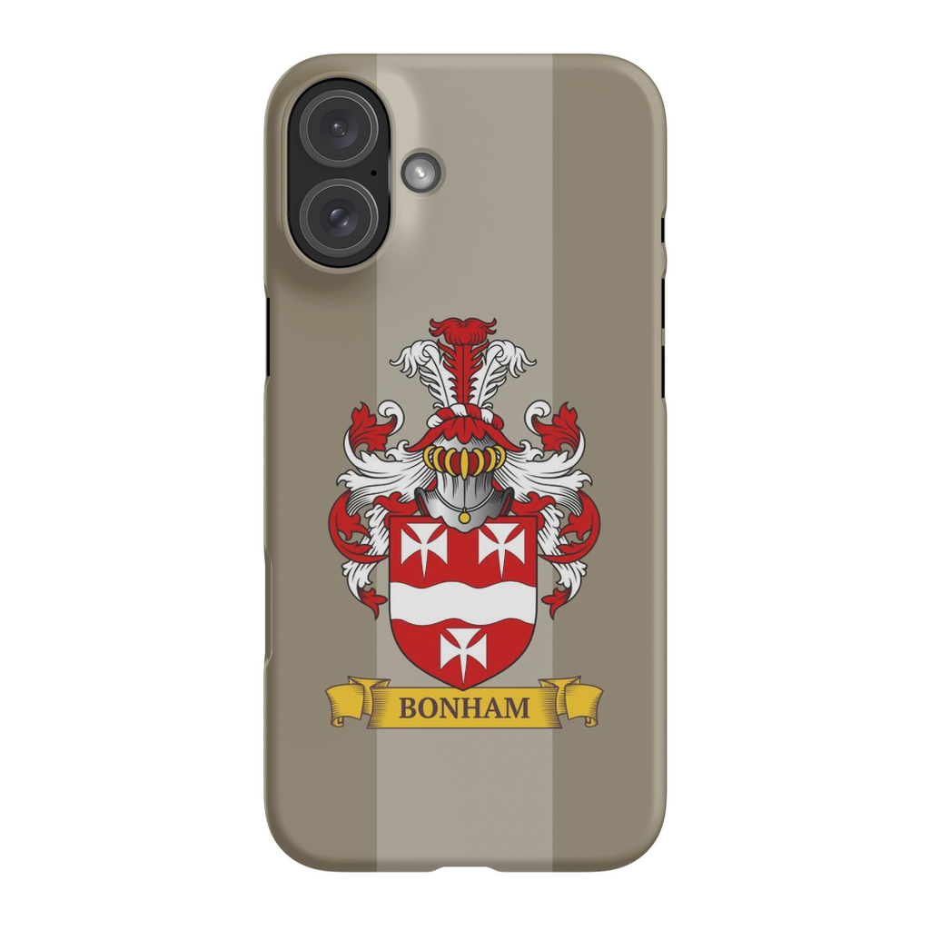 cream phone case personalized with a family crest
