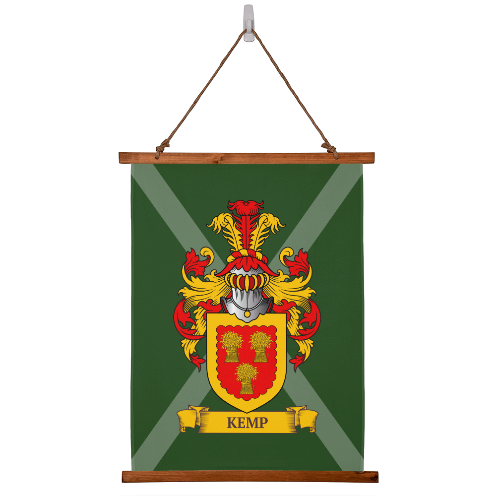 Olive Personalized Family Crest Wall Tapestry with custom family shield design